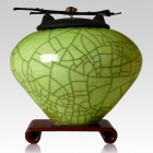 Raku Lime Green Cremation Urns
