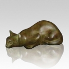 Calico Pouncing Cat Cremation Urn