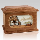 Golf Walnut Memory Chest Cremation Urn