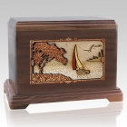 Sailboat Walnut Hampton Cremation Urn